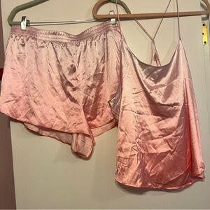 Victoria's Secret Light Pink Satin Pajama Set